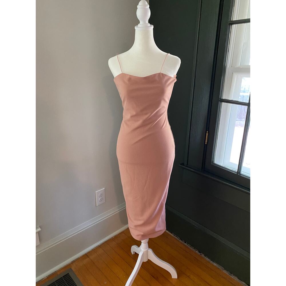 by egreis pink mauve slip midi dress Sz S nwot